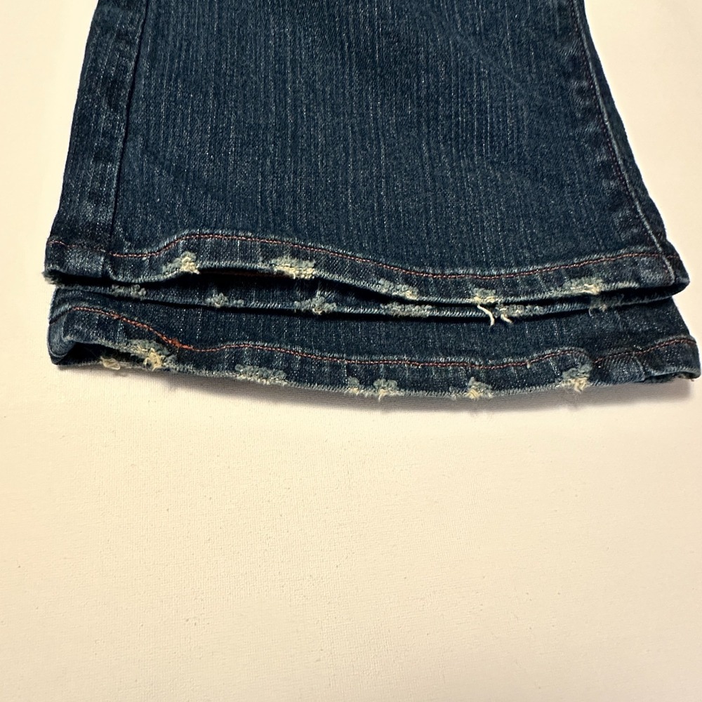 Levis 572 Flare Jeans Mens 12M Dark‎ Wash Distressed Low Rise Denim (34x30) - Picture 9 of 12
